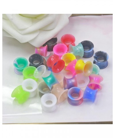 30PCS Soft Silicone Ear Gauges Flesh Tunnels Plugs Stretchers Expander Double Flared Flesh Tunnels Ear Piercing Jewelry for W...