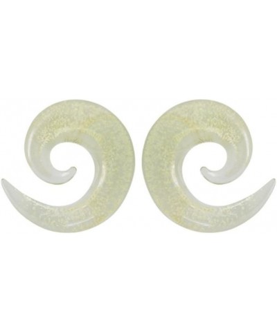 4mm-15mm Glass Ear Tapers Spiral Taper Plugs Earrings Glow in The Dark Spiral Ear Gauges Plug Hanging Taper Stretchers Expand...