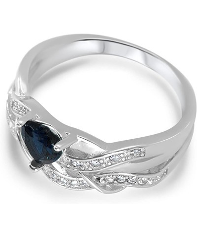 His and Hers 3 Piece Trio Sterling Silver Blue Wedding Band Engagement Ring Set Her 5 - His 10 $26.65 Sets