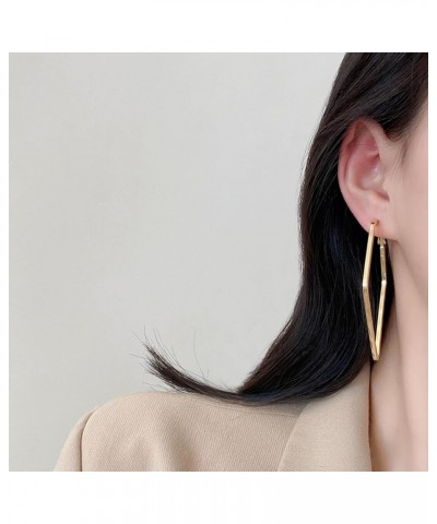 Triangle Earrings for Women Gold Geometric Earrings Minimalist Square Earrings for Girls D $5.49 Earrings