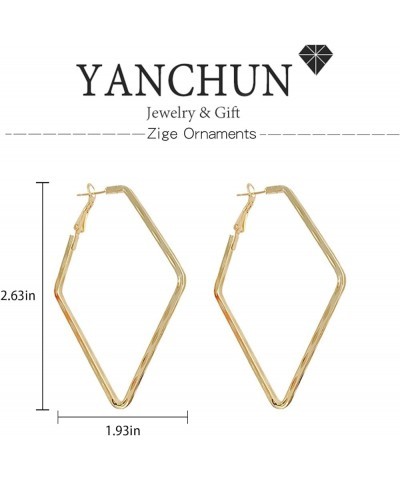 Triangle Earrings for Women Gold Geometric Earrings Minimalist Square Earrings for Girls D $5.49 Earrings