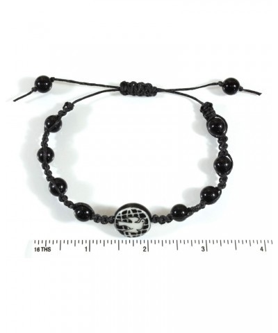 Dove of Peace, Ceramic Bead Macrame Bracelet, Black and White Color, Adjustable $18.60 Bracelets