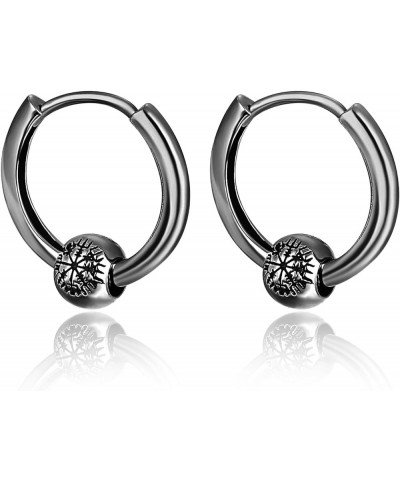 Celtic Hoop Earrings 925 Sterling Silver Black Earrings Sleeper Earrings Birthday Gifts for Men Women D(White Gold) $18.62 Ea...