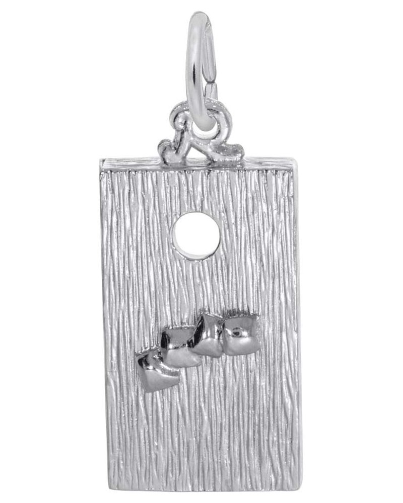 Corn Hole Game Charm Pendant Available in Gold or Sterling Silver Sterling Silver 925 $33.00 Pendants