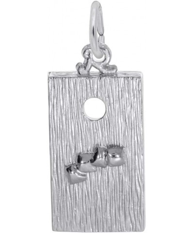 Corn Hole Game Charm Pendant Available in Gold or Sterling Silver Sterling Silver 925 $33.00 Pendants