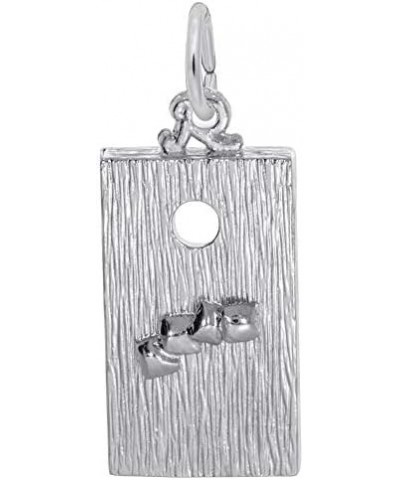 Corn Hole Game Charm Pendant Available in Gold or Sterling Silver Sterling Silver 925 $33.00 Pendants