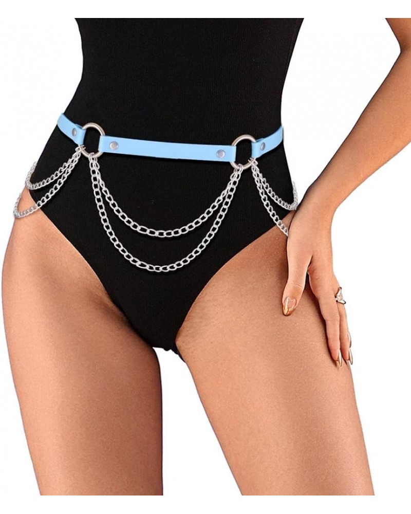 Punk Body Chains Leather Waist Chain Belt Layered Nightclub Belly Chains Rave Party Body Jewelry Accessories for Women and Gi...