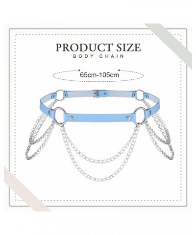 Punk Body Chains Leather Waist Chain Belt Layered Nightclub Belly Chains Rave Party Body Jewelry Accessories for Women and Gi...