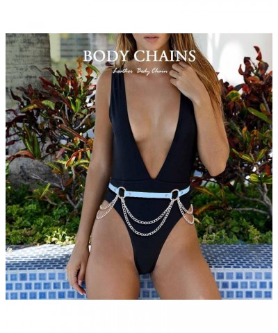 Punk Body Chains Leather Waist Chain Belt Layered Nightclub Belly Chains Rave Party Body Jewelry Accessories for Women and Gi...