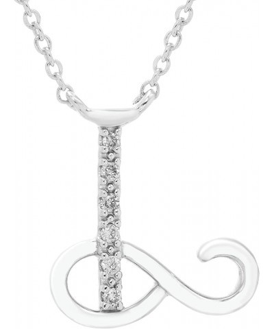 .925 Sterling Silver Diamond Accented Initial Necklace, Adjustable 18”-20” (G-H Color, I2-I3 Clarity) - Choice of Letter L $5...