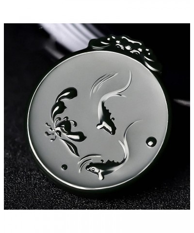 China Natural Hetian Green Jade Premium Nephrite Carved Pendant Amulet (8 Horse) Lotus Fish $77.22 Necklaces