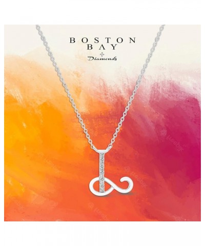 .925 Sterling Silver Diamond Accented Initial Necklace, Adjustable 18”-20” (G-H Color, I2-I3 Clarity) - Choice of Letter L $5...