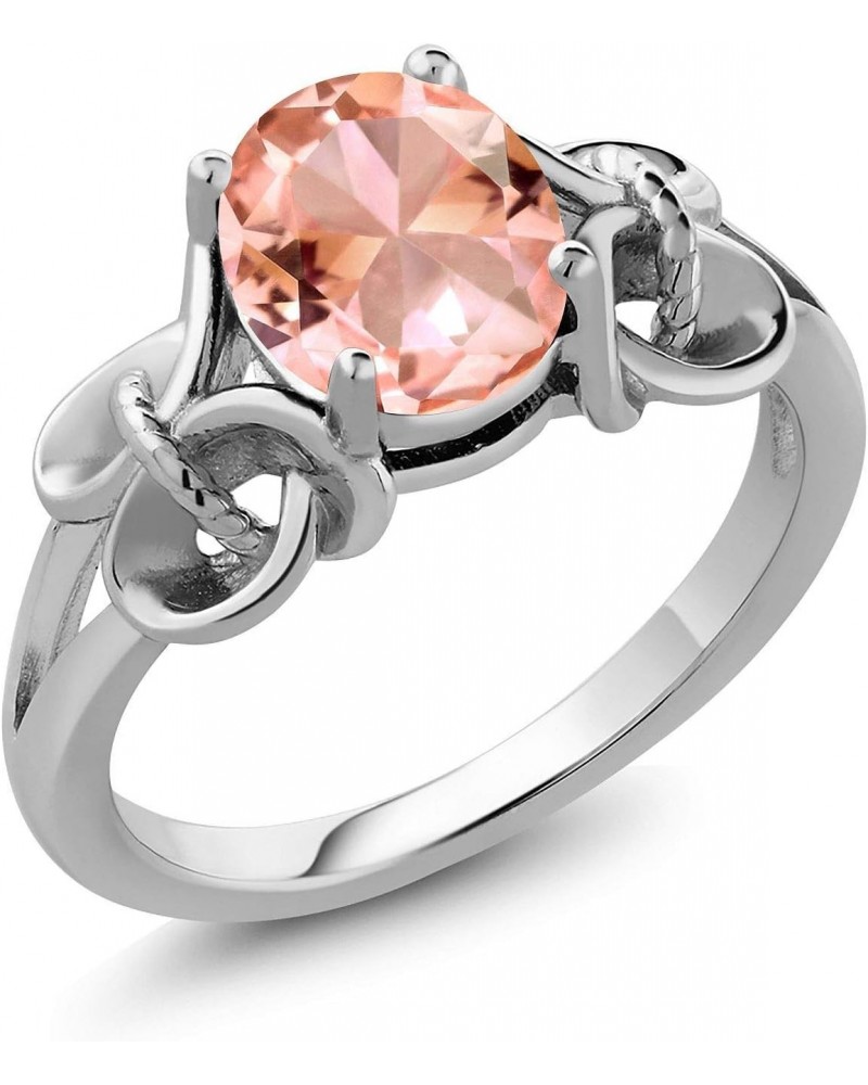 925 Sterling Silver Peach Nano Morganite Ring For Women (2.00 Cttw, Oval 9X7MM, Available in size 5, 6, 7, 8, 9) $23.04 Rings