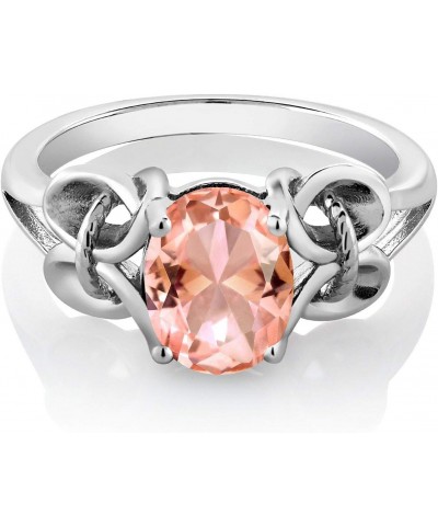 925 Sterling Silver Peach Nano Morganite Ring For Women (2.00 Cttw, Oval 9X7MM, Available in size 5, 6, 7, 8, 9) $23.04 Rings