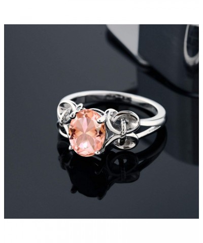 925 Sterling Silver Peach Nano Morganite Ring For Women (2.00 Cttw, Oval 9X7MM, Available in size 5, 6, 7, 8, 9) $23.04 Rings