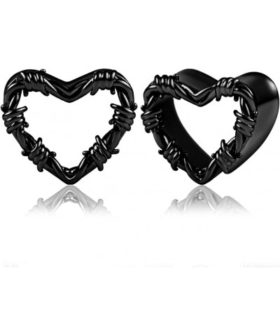 2PCS Heart Ear Tunnels Plugs 316 Stainless Steel Hypoallergenic Earrings Gauges Expanders for Stretched Piercing Body Jewelry...