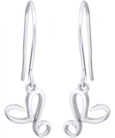 Leo Zodiac Sign Dangle Earrings In 14K Gold Over Sterling Silver white-gold-plated-silver $34.32 Earrings