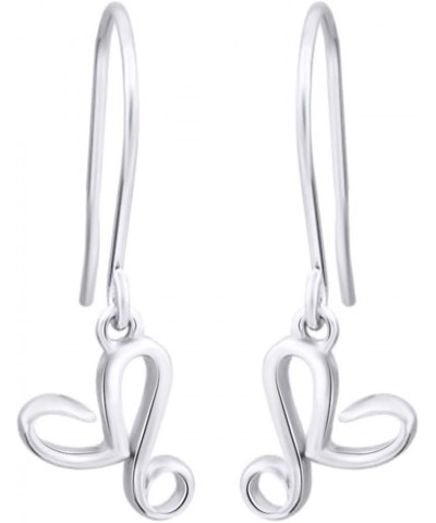 Leo Zodiac Sign Dangle Earrings In 14K Gold Over Sterling Silver white-gold-plated-silver $34.32 Earrings