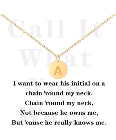 Initial Necklaces for Women 14K Gold Plated Dainty Bubble Letter Necklce Round Coin Pendant Engraved A-Z Necklace for Women P...