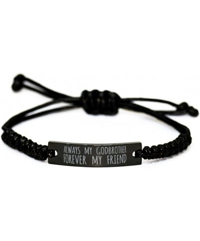 Inspirational Godbrother Black Rope Bracelet, Always My Godbrother Forever My Friend, Best Birthday Gifts for Men Women $19.0...