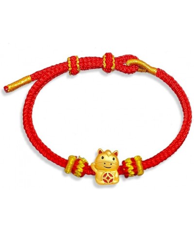 2023 New Year of Rabbit Red String Bracelet Handwoven Adjustable Chinese Zodiac Animal Rabbit Charm Bracelet for Women New Ye...