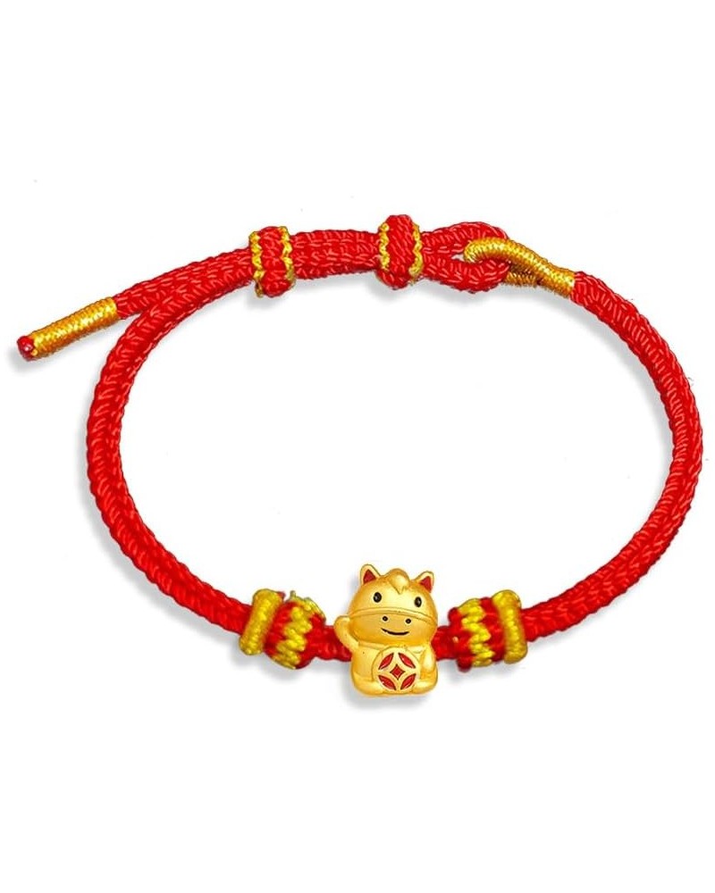 2023 New Year of Rabbit Red String Bracelet Handwoven Adjustable Chinese Zodiac Animal Rabbit Charm Bracelet for Women New Ye...