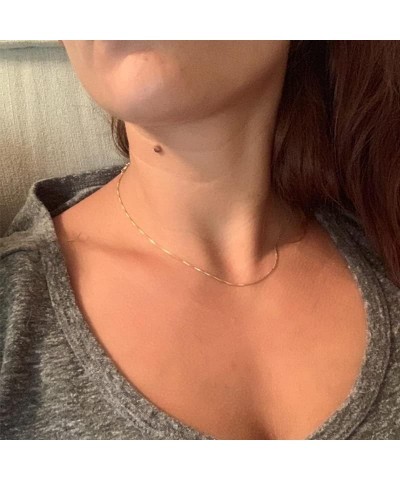 18K Gold Box Chain Choker Initial Necklace Multi-Color Zircon Letter Pendant Script Name Custom Necklace for Women Girl Gift ...