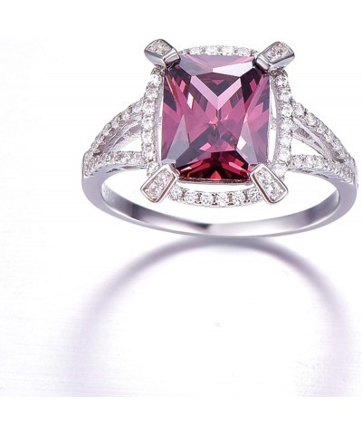 925 Sterling Silver Created Morganite Filled Wide Band Engagement Ring D-Dark Red $4.23 Rings