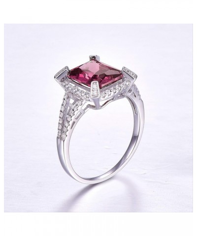 925 Sterling Silver Created Morganite Filled Wide Band Engagement Ring D-Dark Red $4.23 Rings