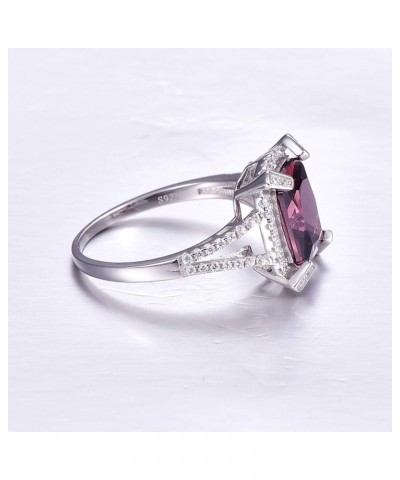 925 Sterling Silver Created Morganite Filled Wide Band Engagement Ring D-Dark Red $4.23 Rings