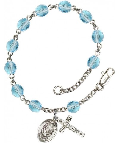 March Birth Month Bead Rosary Bracelet with Patron Saint Petite Charm, 7 1/2 Inch Holy Spirit $49.29 Bracelets