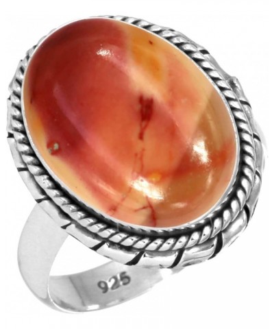 925 Sterling Silver Handmade Ring for Women 12x16 Oval Gemstone Costume Silver Jewelry for Gift (99035_R) Mookaite $21.08 Rings