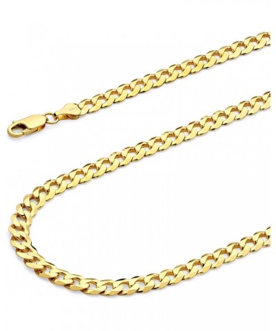 14K Solid Gold Beveled Cuban Link Curb Chains (Select Options) 26 Inches Yellow Gold $520.41 Necklaces