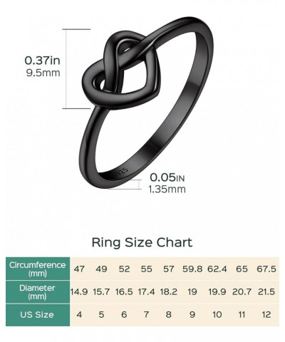 925 Sterling Silver Love Knot Promise Ring High Polish Comfort Fit Band Ring Size 4-12(With Gift Box) 04.Black-Engraving-Gift...