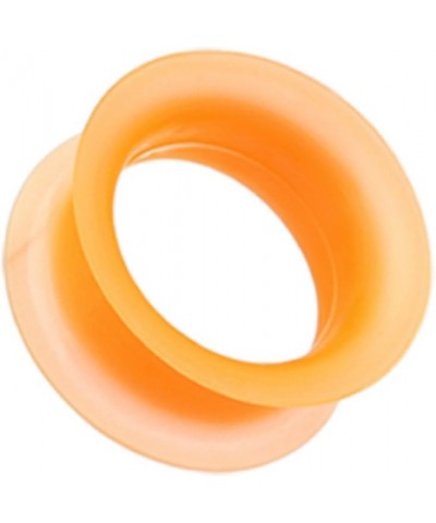 Ultra Thin Flexible Silicone Ear Skin Double Flared Ear Gauge Tunnel Plug (Sold by Pair) 8 GA, Orange $8.69 Body Jewelry