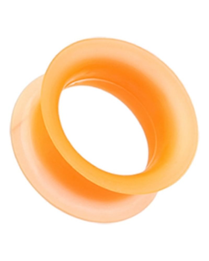 Ultra Thin Flexible Silicone Ear Skin Double Flared Ear Gauge Tunnel Plug (Sold by Pair) 8 GA, Orange $8.69 Body Jewelry