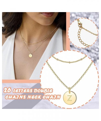 Heart Fashion Women's Letter Letters Necklace Chain 26 Circular Double Layer Neck Brilliant Chic Pendant For Girls Exquisite ...