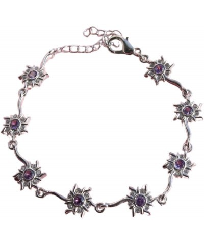 Rapunzel Sun Bracelet, Princess Jewelry, Purple Sun Bracelet Silver $26.00 Bracelets