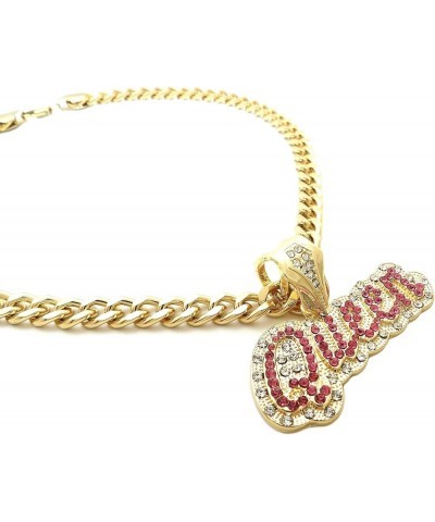 ICED Out Queen Pendant & 11mm/20 Cuban Chain Womens Necklace RC3397 Gold $10.80 Necklaces