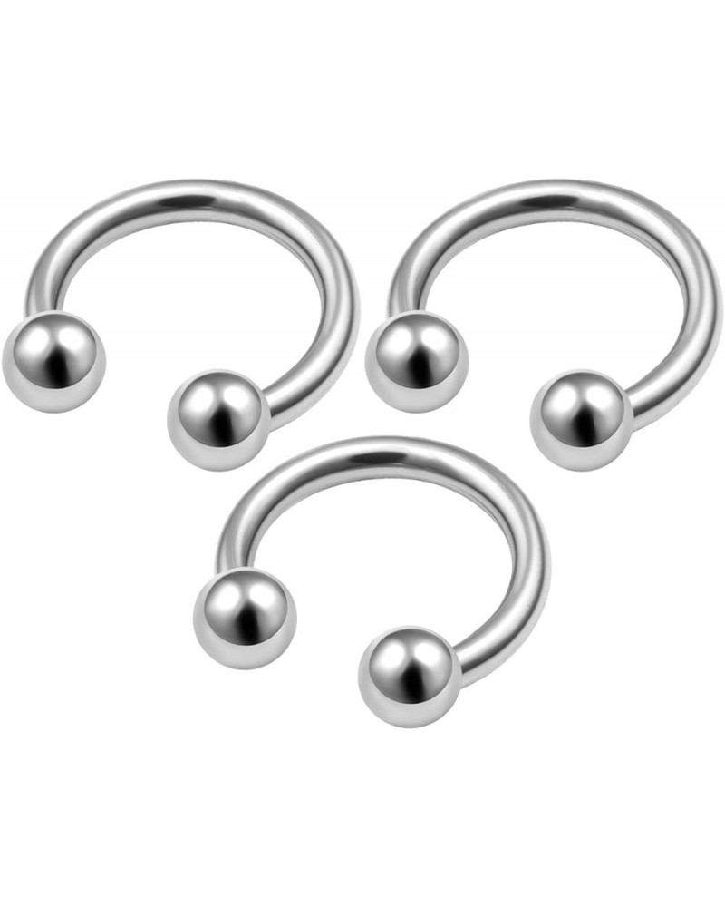 3Pcs Surgical Steel 20g-14g horseshoe earring Piercing Jewelry Cartilage Septum Nose Tragus Eyebrow Daith Helix More Choices ...