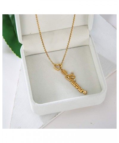 Heart Shaped Arrow Y Necklace with Name 18 + 2 in Made of PVD Gold Plated Stainless Steel Jillian Stainless Steel $8.26 Neckl...