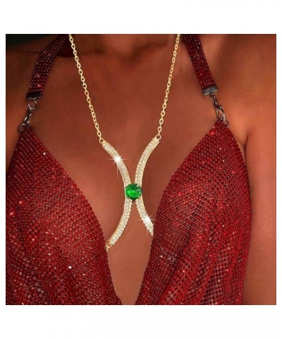 Rhinestone Chest Chains Sexy Crystal Bikini Bra Chain Sparkly chest bracket bra Body Chain Bikini Body Jewelry for Women and ...