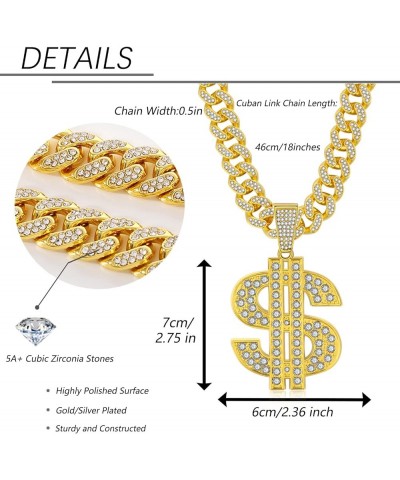 Miami Cuban Link Pendant Chain for Men Women Silver Gold Plated Statement Big Butterfly Necklace Diamond Rhinestone Choker Ne...