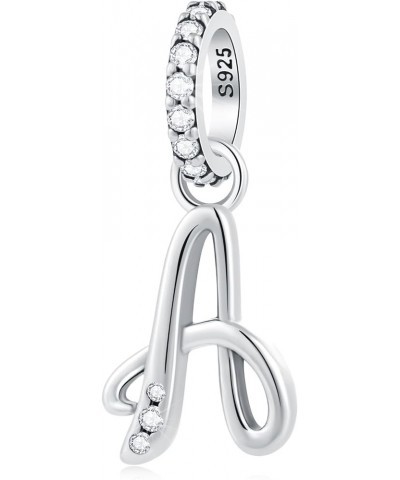 Letter Charms Initial A to Z Necklace Pendant, 925 Sterling Silver Alphabet Beads and Ampersand & Charm fit European DIY Brac...