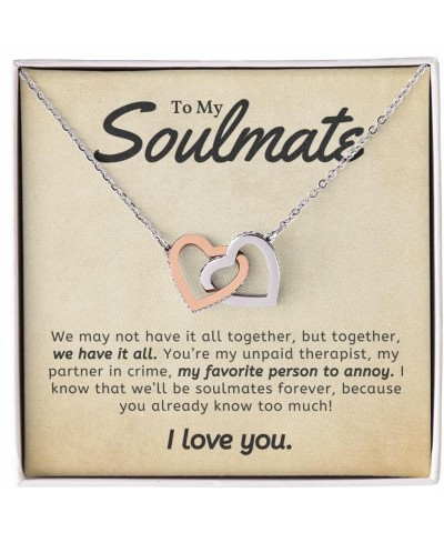 To My Soulmate Necklace for Women, Soulmate Gifts, Soulmate Jewelry, Ziella To My Soulmate, Soulmate Gifts for Her, Soulmate ...