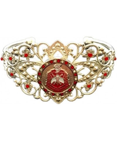 Crystal Filigree Shield Button Bracelet Silver $14.07 Bracelets