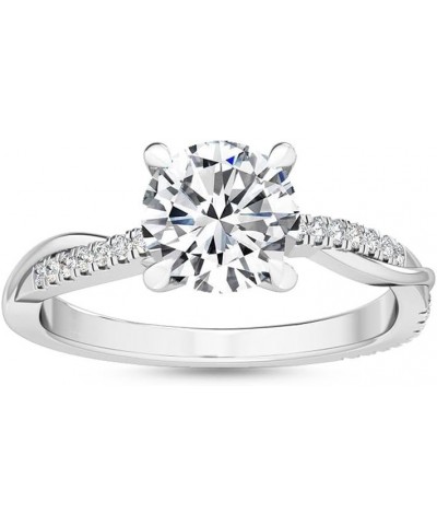 1-5 Carat (ctw) White Gold Round Cut LAB GROWN Diamond Side Stone Engagement Ring (Color E-F Clarity VS2-SI1) 7.5 Platinum $1...