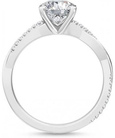 1-5 Carat (ctw) White Gold Round Cut LAB GROWN Diamond Side Stone Engagement Ring (Color E-F Clarity VS2-SI1) 7.5 Platinum $1...