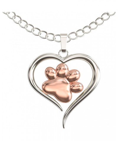 Dog Paw Necklace – Heart Shaped Paw Pendant for Women – Cute Dog Lover Charm with Message Card $13.18 Necklaces