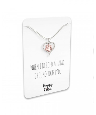 Dog Paw Necklace – Heart Shaped Paw Pendant for Women – Cute Dog Lover Charm with Message Card $13.18 Necklaces